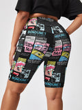 Cartoon-Print Shorts Damen High Waist & Bequem – PlayfulFit