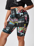 Cartoon-Print Shorts Damen High Waist & Bequem – PlayfulFit