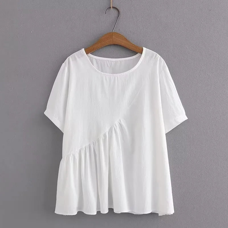 Luftiges Baumwoll-Leinen T-Shirt für den Sommer – Lena