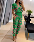 Zweiteiler Damen Set Bluse & Hose Elegant Komfort – Mavira