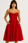 Elegantes Midikleid mit Korsett-Passform für jeden Anlass – Enrica