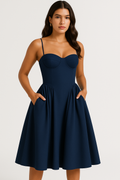 Elegantes Midikleid mit Korsett-Passform für jeden Anlass – Enrica