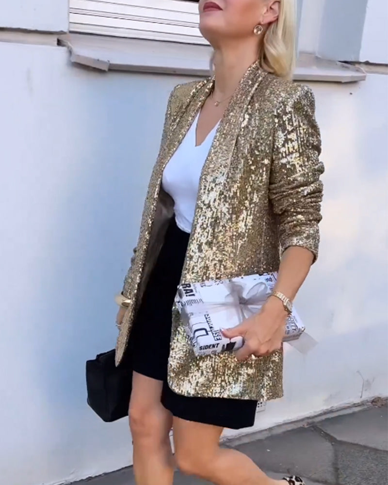 Goldene Glitzerjacke mit Pailletten - Rosamund