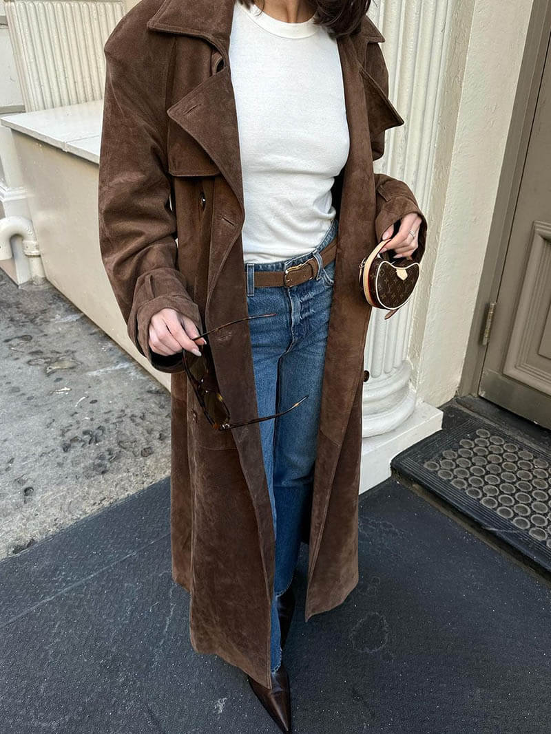 Veganer Damen Trenchcoat für stilvolle Herbstmode – Sandra