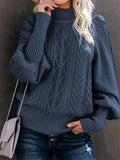 Zopfstrick Damenpullover mit bequemem Schnitt – Marcela