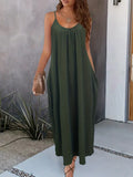 Maxi Sommerkleid mit Trägern und Taschen – Elina