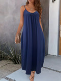 Maxi Sommerkleid mit Trägern und Taschen – Elina