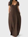 Unifarbenes Damen Maxikleid mit Taschen – Maisie