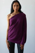 Oversized Damenpullover mit asymmetrischem Kragen – Sophia