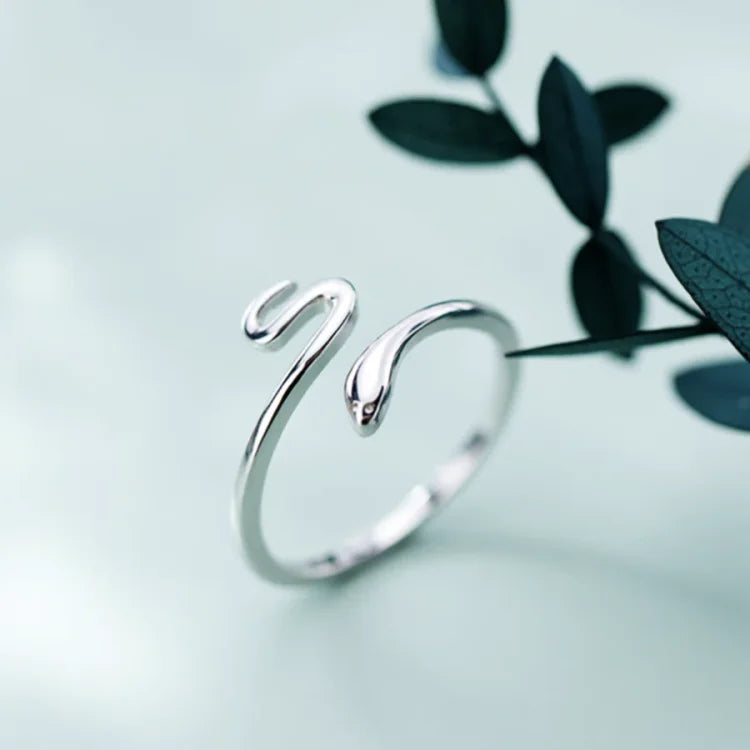 Verstellbarer Schlangenring aus Sterlingsilber – Celestia