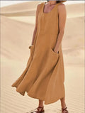 Voluminöses Damenkleid mit Taschen Look – Lenarya