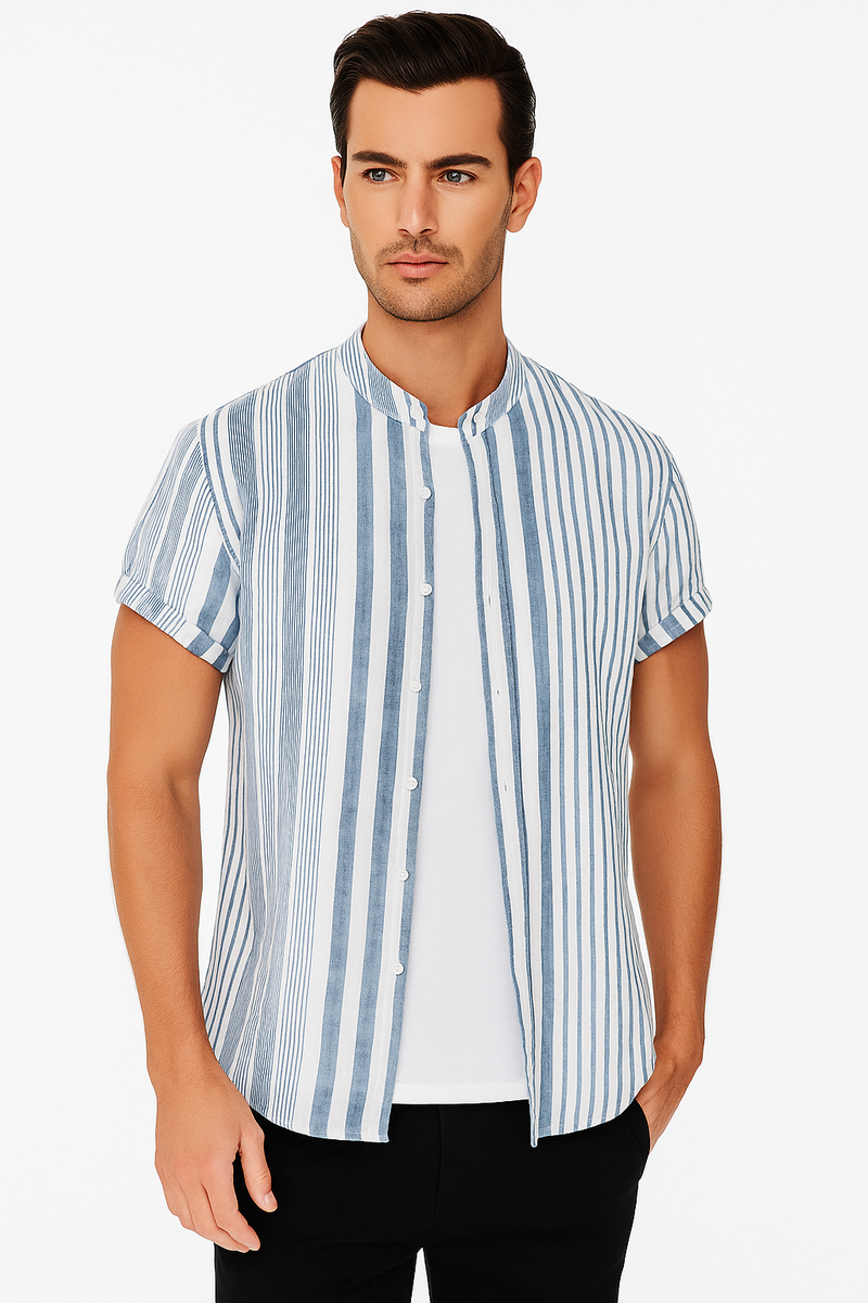 Leichtes Sommerhemd für Herren mit Streifenlook – Veradox