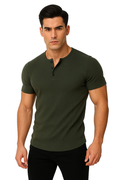 Henley Shirt Herren Kurzarm – Elegant & Bequem - Silvano