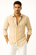 Herren Sommerhemd mit Streifen und schlankem Schnitt – Roald