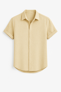 Herren Leinen-Baumwoll-Sommerhemd Kurzarm Elegant – Renavo