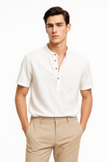 Herren Kurzarm-Leinenhemd mit Knopfleiste – Sommer-Look von Virello