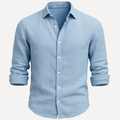Herren Leinenhemd Langarm Sommer Baumwoll-Mix Freizeit – Nuvoro
