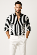 Herren Sommerhemd mit Streifen und schlankem Schnitt – Roald