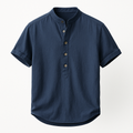 Herren Kurzarm-Leinenhemd mit Knopfleiste – Sommer-Look von Virello
