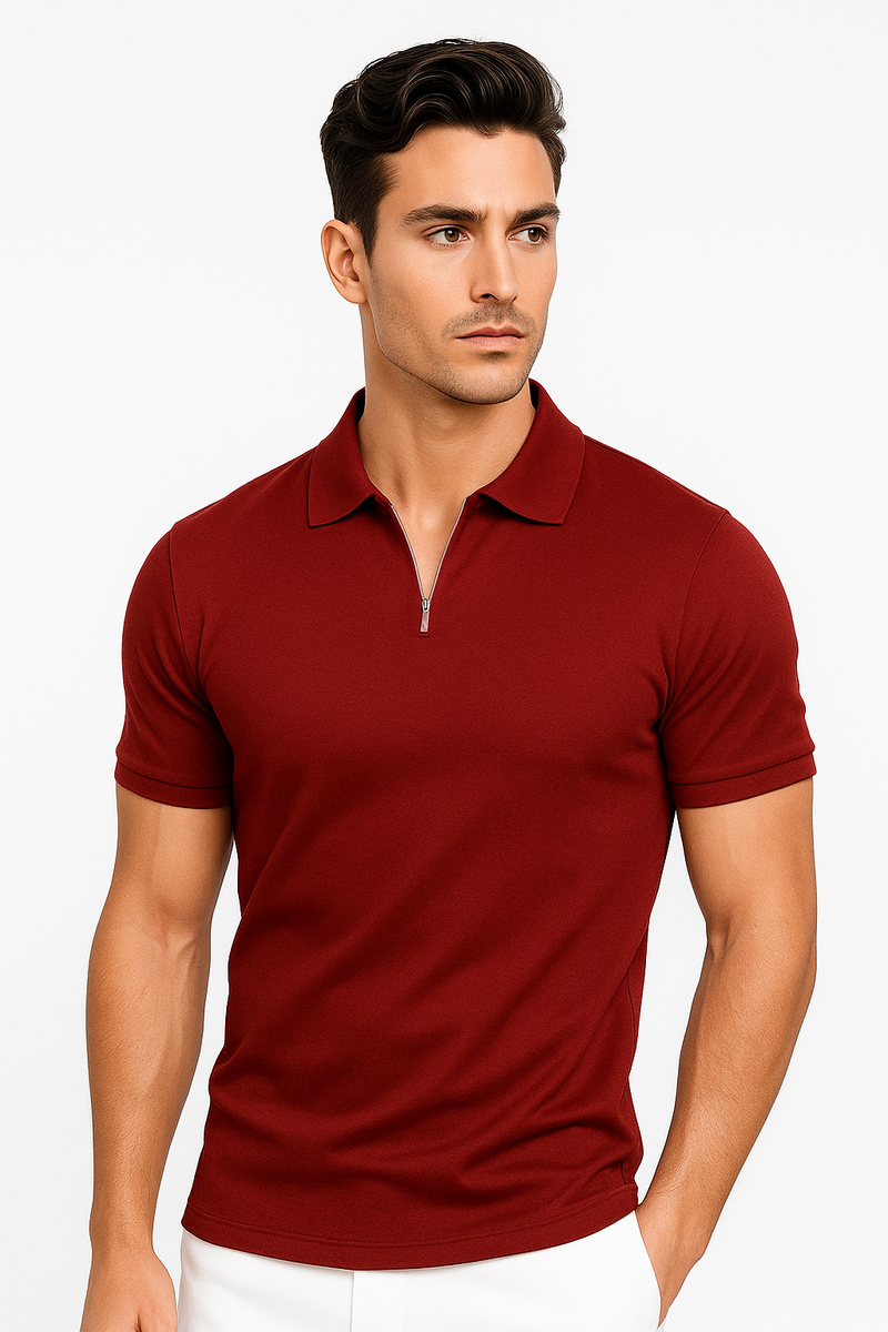 Herren Langarm Polohemd Slim Fit – Jonas