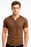 Henley Shirt Herren Kurzarm Bequem Freizeit – Marino