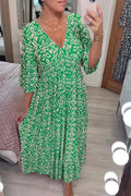 Bequemes Sommerkleid Damen elastisch farbenfroh Midi – Serenya