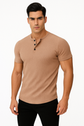 Henley Shirt Herren Kurzarm – Elegant & Bequem - Silvano
