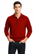 Langarm-Poloshirt für Herren mit weichem Stoff – Kai