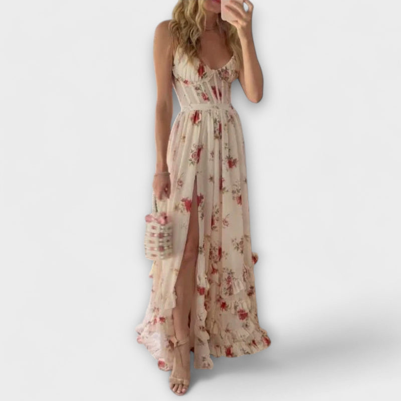 Elegantes Blumenkleid mit verstellbaren Trägern – Noriva