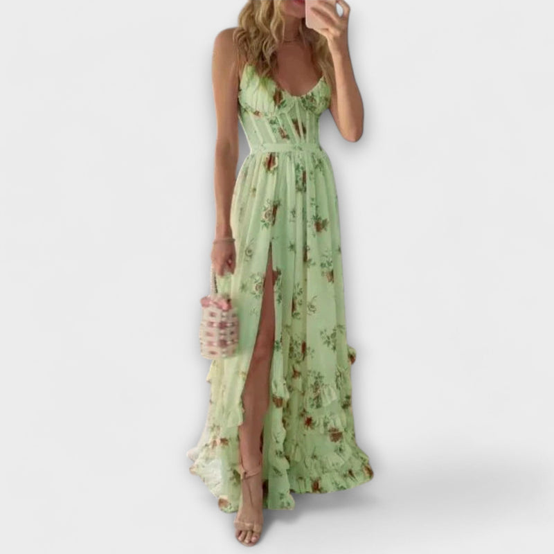 Elegantes Blumenkleid mit verstellbaren Trägern – Noriva