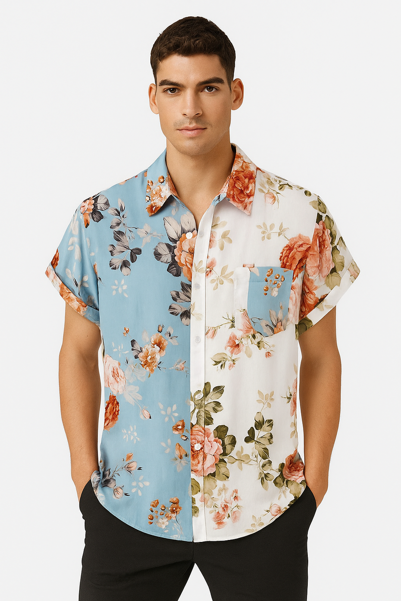 Leichtes Freizeit-Hawaiihemd für Herren Sommer – LeoTex