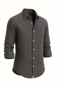 Herren Leinenhemd Langarm Sommer Revers Elegant – Sorvani