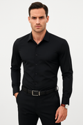 Schwarzes Herrenhemd Slim Fit für elegante Anlässe – Isidor