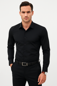 Schwarzes Herrenhemd Slim Fit für elegante Anlässe – Isidor