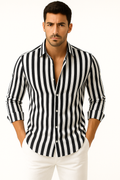 Herren Sommerhemd mit Streifen und schlankem Schnitt – Roald
