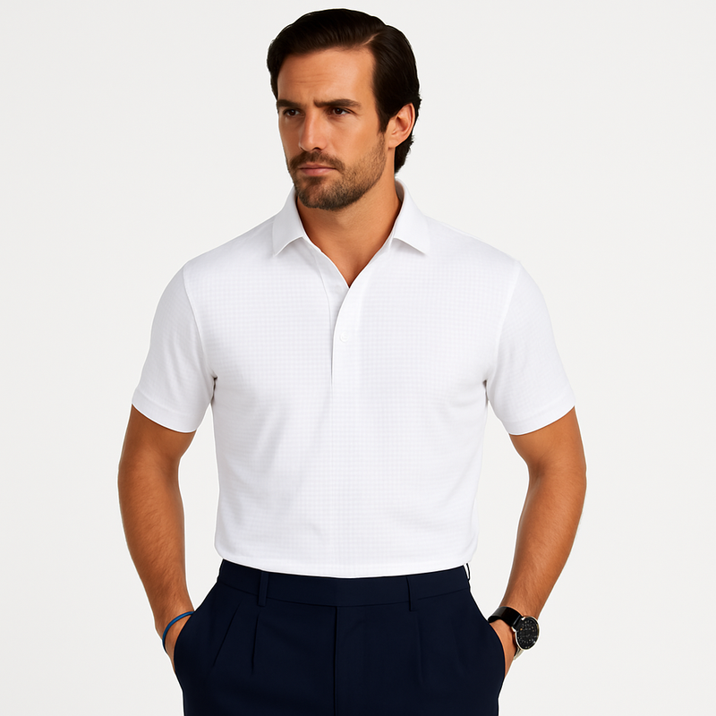 Slim Fit Hemd mit weißem Muster für Herren – Leon