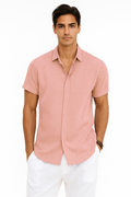 Herren Leinen-Baumwoll-Sommerhemd Kurzarm Elegant – Renavo