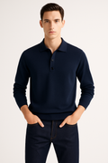 Langarm-Poloshirt für Herren mit weichem Stoff – Kai