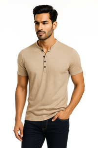 Slim Fit Herren-Jerseyhemd mit Vintage-Look – Farlino