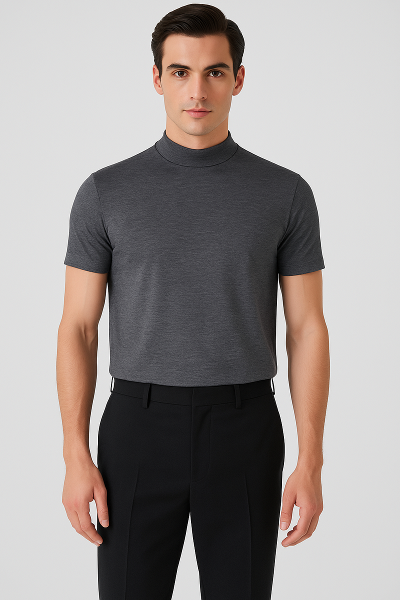 Hochkragen T-Shirt mit Stil und Komfort – Jonas