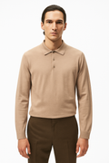Langarm-Polo aus Kaschmir und Merinowolle – Thomas