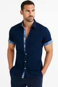 Herren Leinenhemd Sommer Blau Atmungsaktiv – Merivo