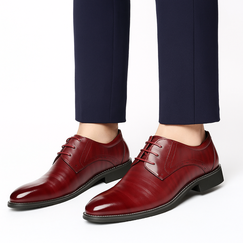 Bequeme Leder-Schnürschuhe mit Fußstütze – Leopold