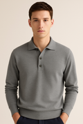 Langarm-Poloshirt für Herren mit weichem Stoff – Kai
