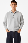 Langarm-Poloshirt für Herren mit weichem Stoff – Kai