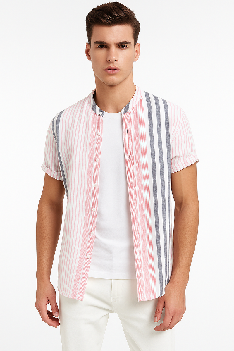 Leichtes Sommerhemd für Herren mit Streifenlook – Veradox