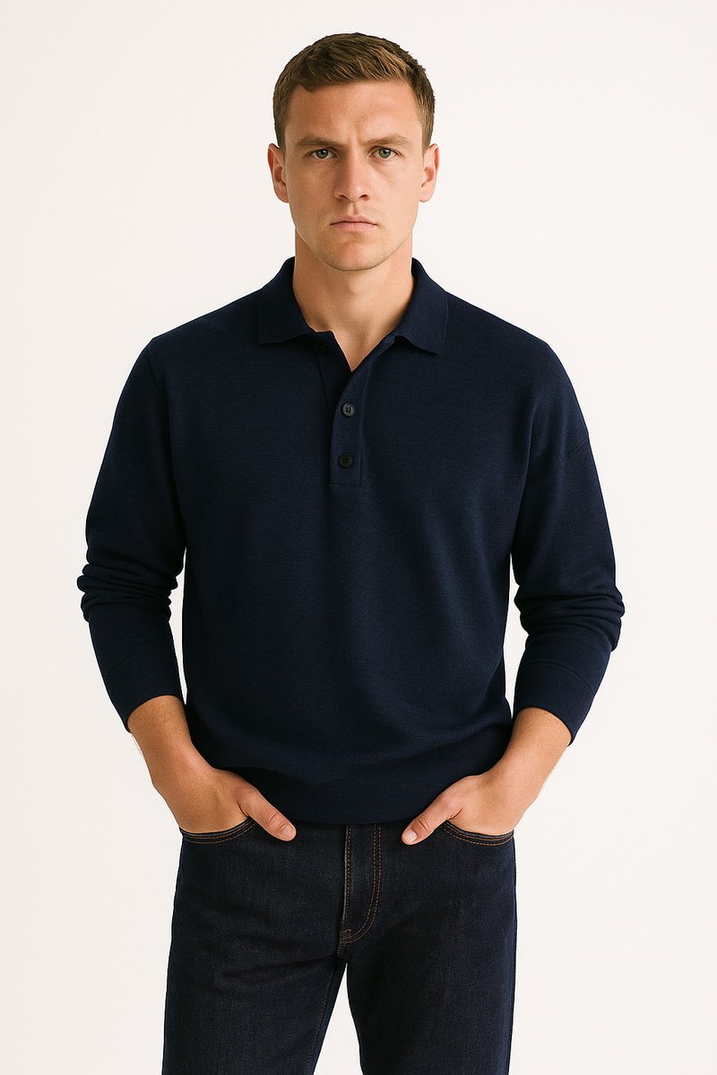 Hochwertiges Langarm-Poloshirt für Herren – Hanno