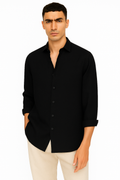 Herren Leinenhemd Langarm Sommer Revers Elegant – Sorvani