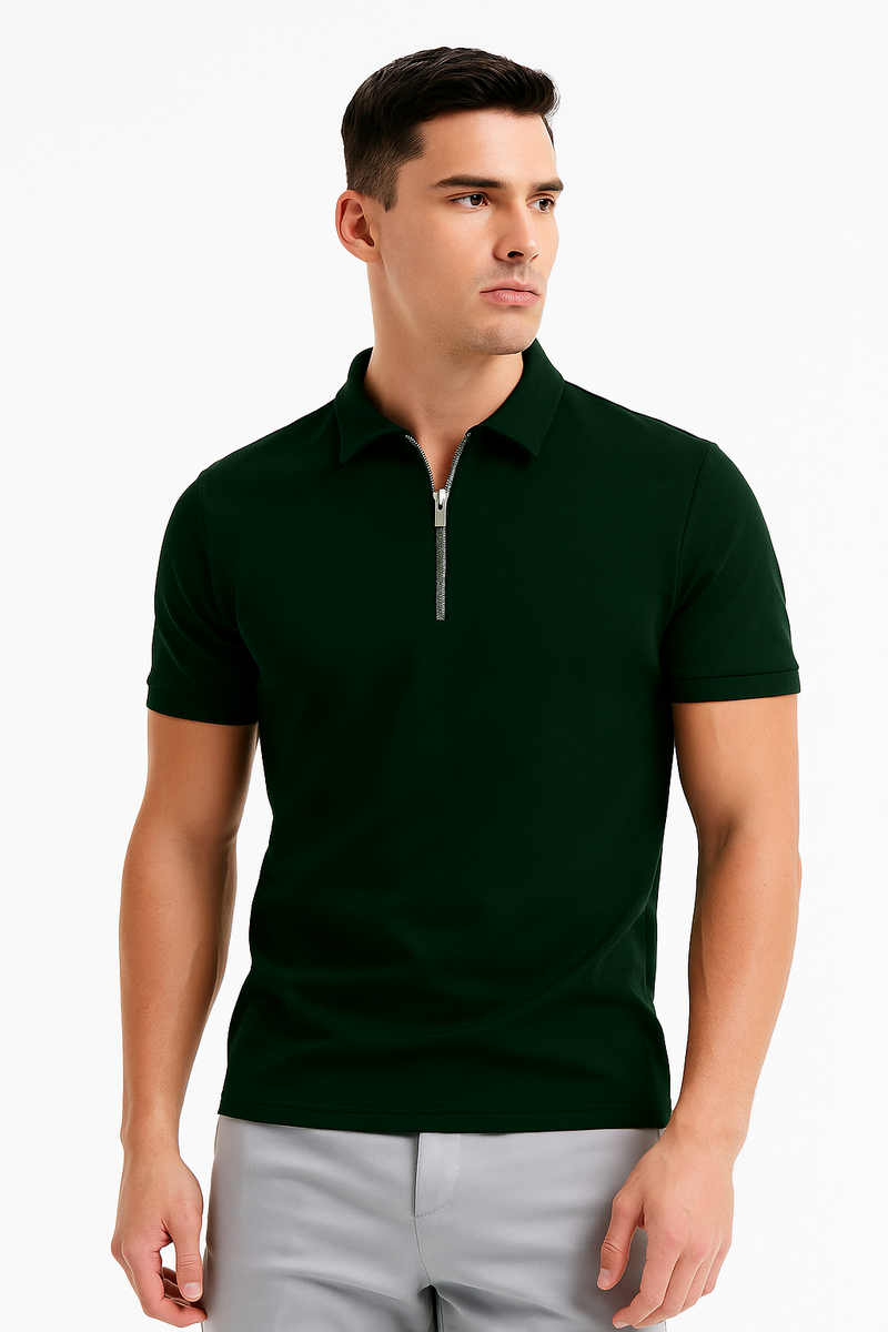Modisches Herren-Poloshirt mit Reißverschluss – Nico