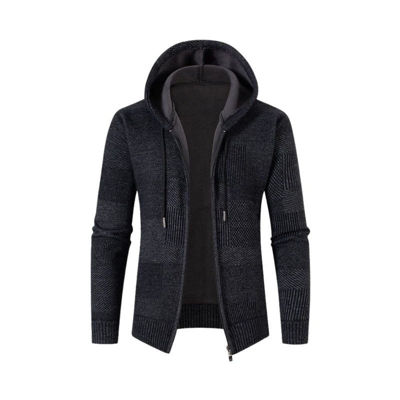 Herren Strickjacke Winter Warm Kapuze Baumwolle – Tavion